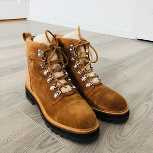 Marc Fisher Ltd women’s Idella Suede shearling Hiking Boots